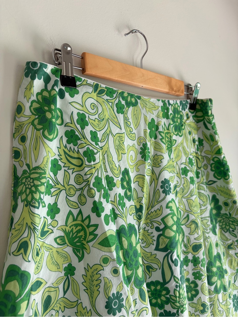 Gap 100% Cotton Green Floral A Line Skirt Size 8 - Picture 2 of 5